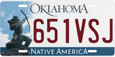 OK license plate 651VSJ