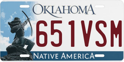 OK license plate 651VSM