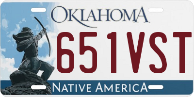 OK license plate 651VST