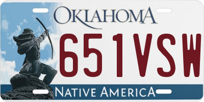 OK license plate 651VSW