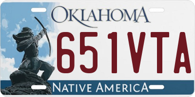 OK license plate 651VTA