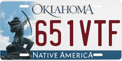 OK license plate 651VTF