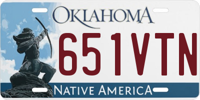 OK license plate 651VTN