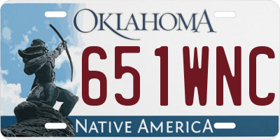 OK license plate 651WNC