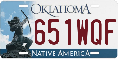 OK license plate 651WQF