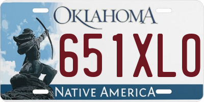 OK license plate 651XLO