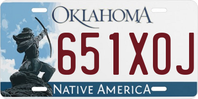 OK license plate 651XOJ
