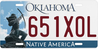 OK license plate 651XOL