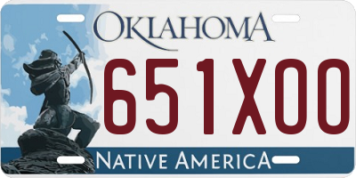 OK license plate 651XOO