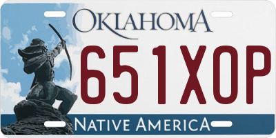 OK license plate 651XOP