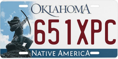 OK license plate 651XPC