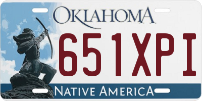 OK license plate 651XPI