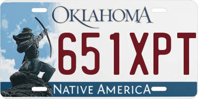 OK license plate 651XPT