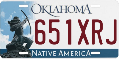 OK license plate 651XRJ