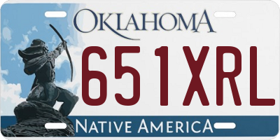 OK license plate 651XRL