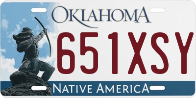 OK license plate 651XSY