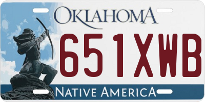 OK license plate 651XWB