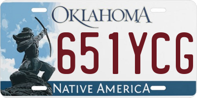 OK license plate 651YCG