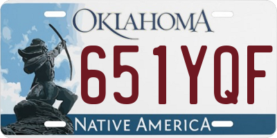 OK license plate 651YQF