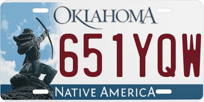 OK license plate 651YQW