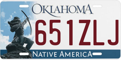 OK license plate 651ZLJ