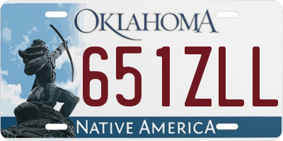 OK license plate 651ZLL