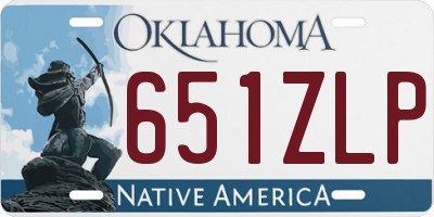 OK license plate 651ZLP