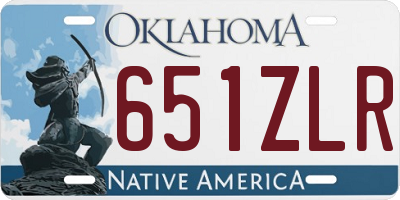 OK license plate 651ZLR