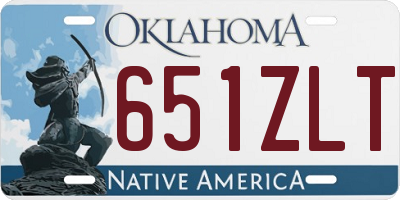 OK license plate 651ZLT