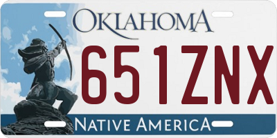 OK license plate 651ZNX