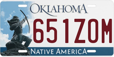 OK license plate 651ZOM