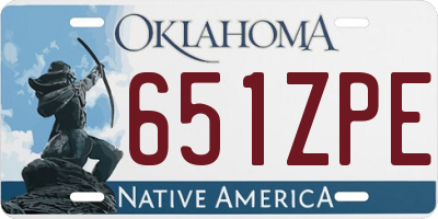 OK license plate 651ZPE