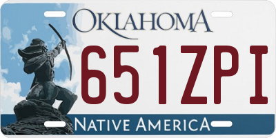 OK license plate 651ZPI