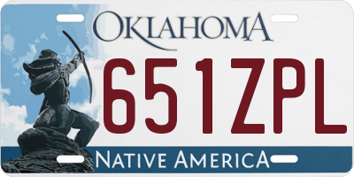 OK license plate 651ZPL