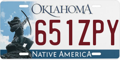 OK license plate 651ZPY
