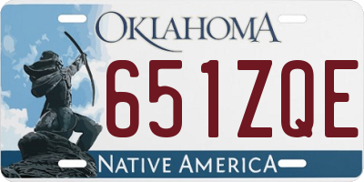 OK license plate 651ZQE