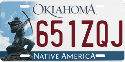 OK license plate 651ZQJ