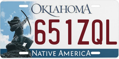 OK license plate 651ZQL