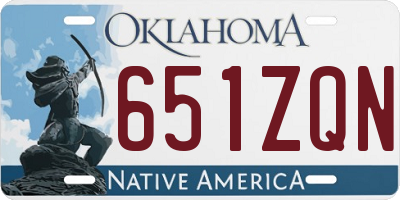 OK license plate 651ZQN