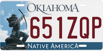 OK license plate 651ZQP