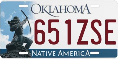 OK license plate 651ZSE
