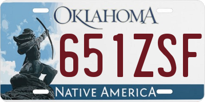 OK license plate 651ZSF