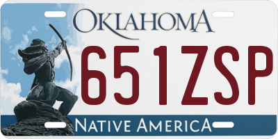 OK license plate 651ZSP