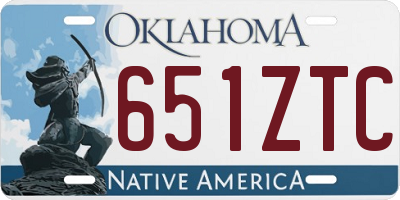 OK license plate 651ZTC