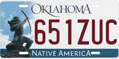 OK license plate 651ZUC