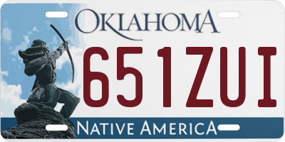 OK license plate 651ZUI