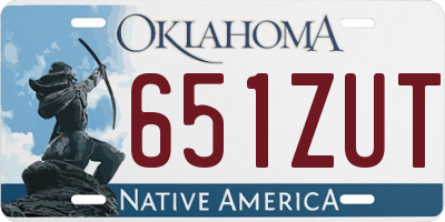 OK license plate 651ZUT