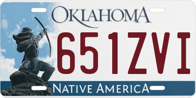 OK license plate 651ZVI