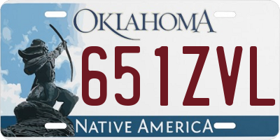 OK license plate 651ZVL