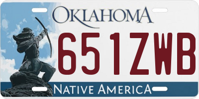 OK license plate 651ZWB